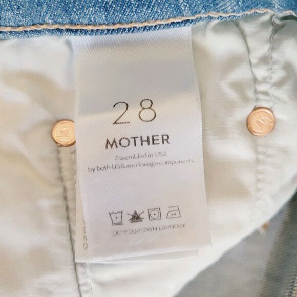 Mother Rascal Slit Flip Jean Shorts Womens 28 Blue High Rise One Smart Cookie - Picture 5 of 10